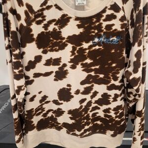 Ariat Brown and Cream Cow Print Sweatshirt